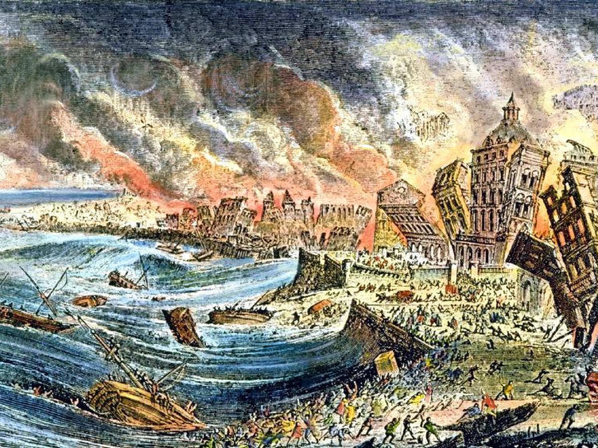 Reference painting of the 1755 Lisbon earthquake.