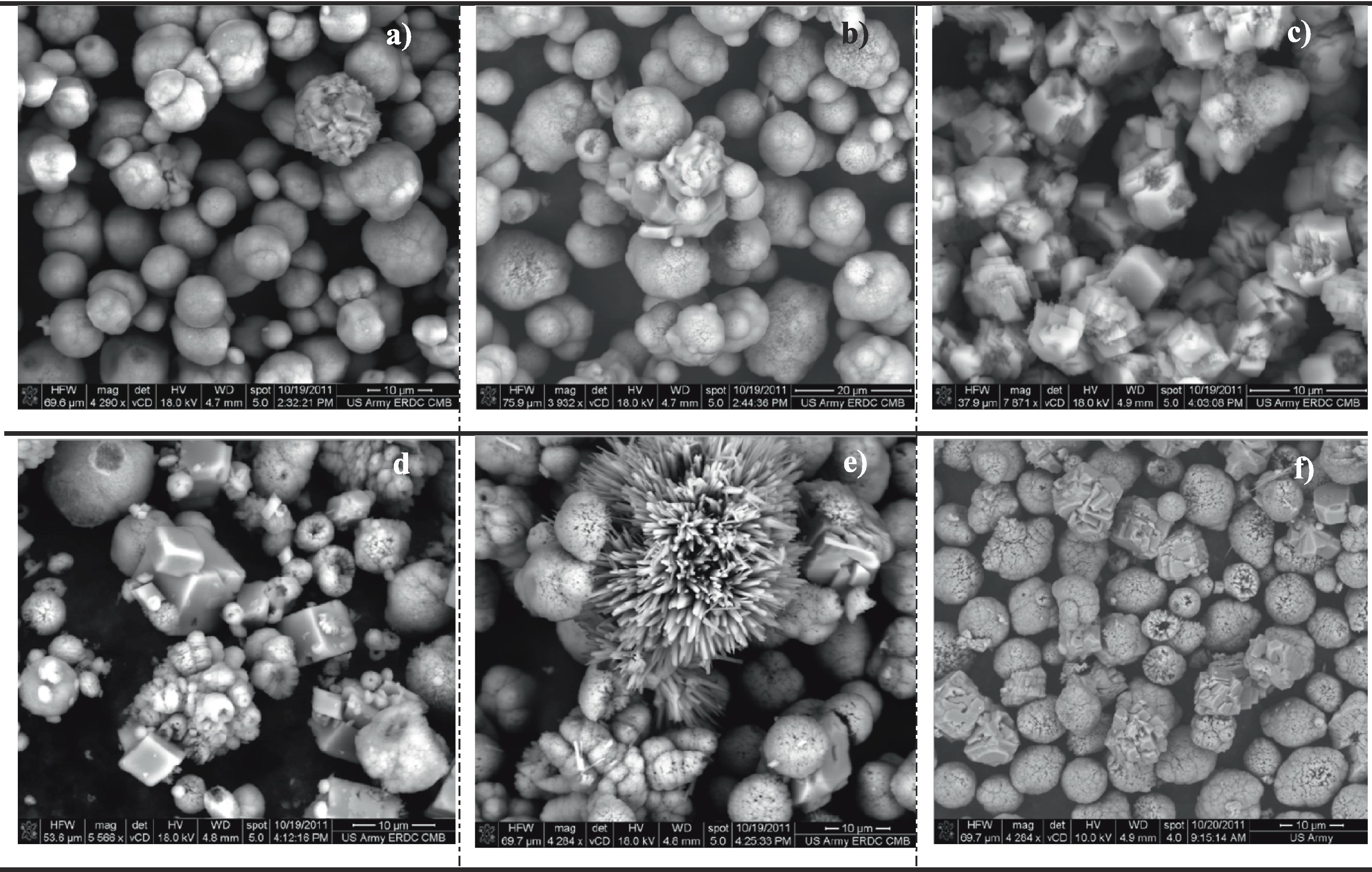 SEM Images of Calcium Carbonate Crystals Precipitated at Different Temperatures.